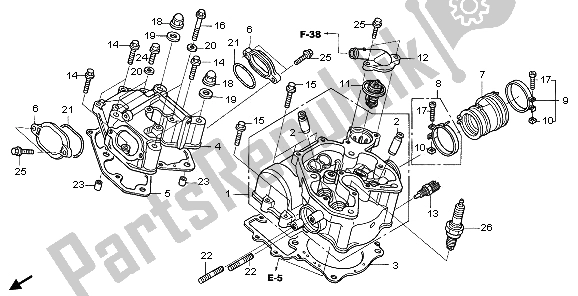 Alle onderdelen voor de Cilinderkop van de Honda TRX 680 FA Fourtrax Rincon 2006