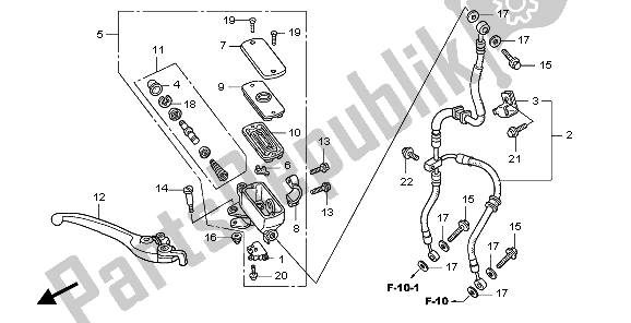 All parts for the Fr. Brake Master Cylinder of the Honda CBF 600N 2006