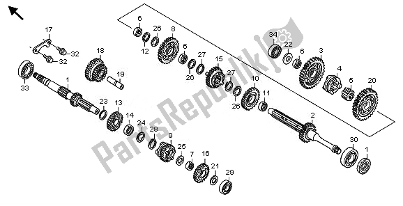 All parts for the Transmission of the Honda TRX 250X 2011