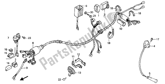 Todas las partes para Arnés De Cables de Honda XR 600R 1990