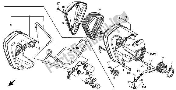 Todas las partes para Filtro De Aire de Honda VT 1300 CX 2010