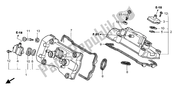 Toutes les pièces pour le Le Couvre-culasse du Honda VFR 800A 2003