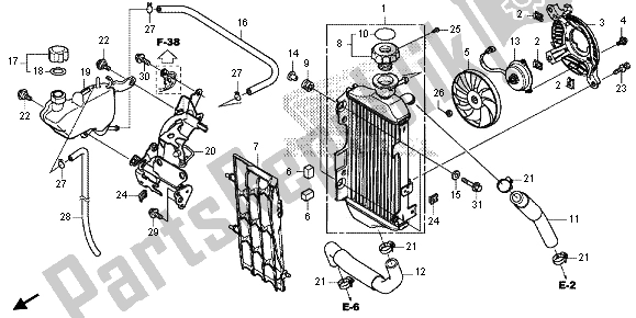 All parts for the Radiator of the Honda CRF 250L 2013