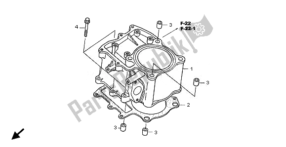 Tutte le parti per il Cilindro del Honda TRX 500 FA Fourtrax Foreman Rubicon 2008