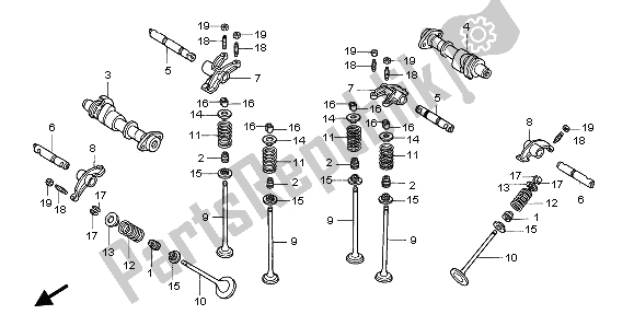 Wszystkie części do Wa? Ek Rozrz? Du I Zawór Honda VTX 1800C 2003