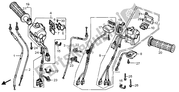 Todas las partes para Interruptor Y Cable de Honda GL 1500A 1995