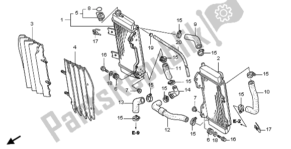 Tutte le parti per il Termosifone del Honda CRF 450R 2007