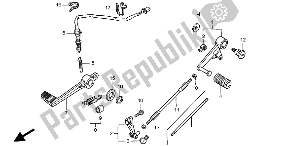 Tutte le parti per il Pedale del Honda VTR 1000F 1997