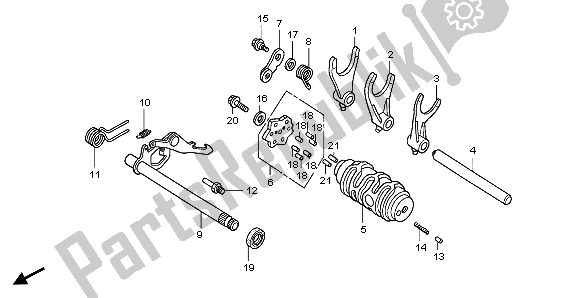 Todas as partes de Tambor De Mudança De Marcha do Honda CBR 125 RW 2007