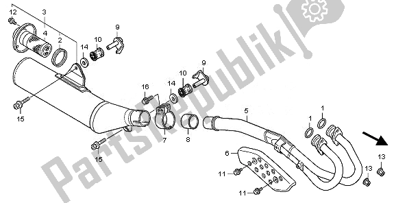 All parts for the Exhaust Muffler of the Honda TRX 400 EX Sportrax 2008