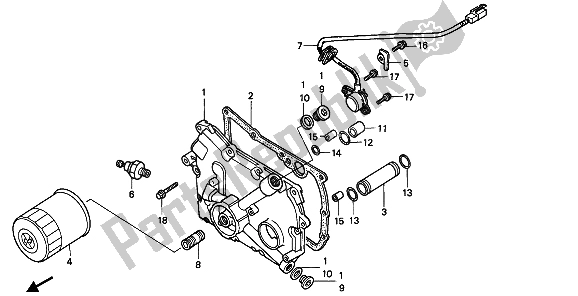 Todas as partes de Capa De Transmissão do Honda GL 1500 SE 1993