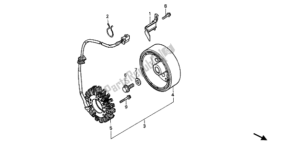 All parts for the Generator of the Honda CBR 600F 1987