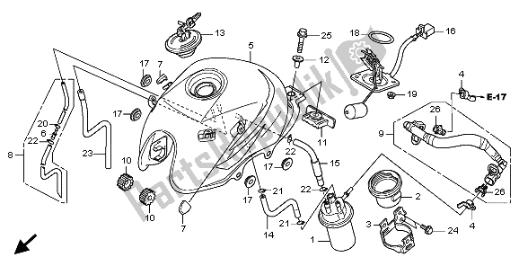 Tutte le parti per il Serbatoio Di Carburante del Honda CBF 125M 2009