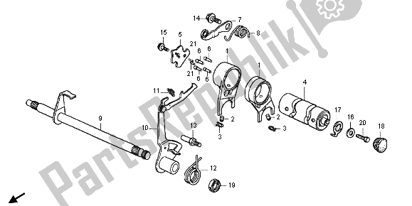 All parts for the Gearshift Drum of the Honda CRF 50F 2013