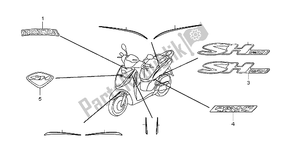 Tutte le parti per il Marchio del Honda SH 150 2007