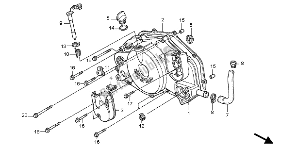 Todas las partes para Tapa Del Cárter Derecho de Honda NSR 125R 2001