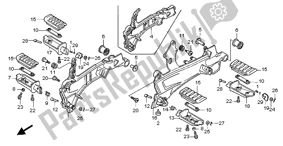 All parts for the Step of the Honda ST 1100A 1998