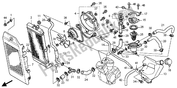 All parts for the Radiator of the Honda VT 750 CS 2012