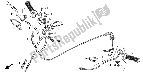 All parts for the Handdle Lever & Switch & Cable of the Honda CRF 70F 2010