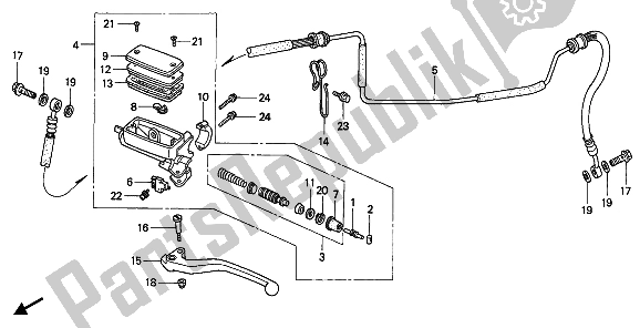 All parts for the Clutch Master Cylinder of the Honda CBR 1000F 1993