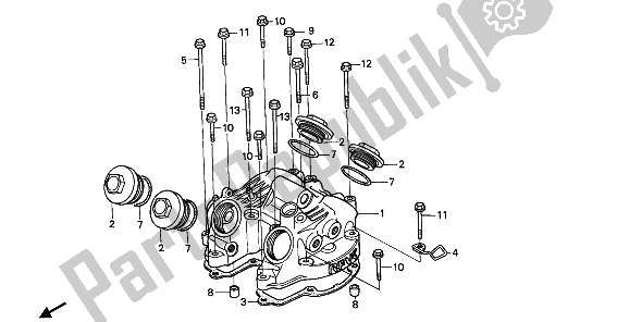 All parts for the Cylinder Head Cover of the Honda NX 650 1992