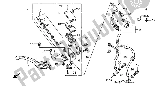 All parts for the Fr. Brake Master Cylinder of the Honda CBF 1000F 2010