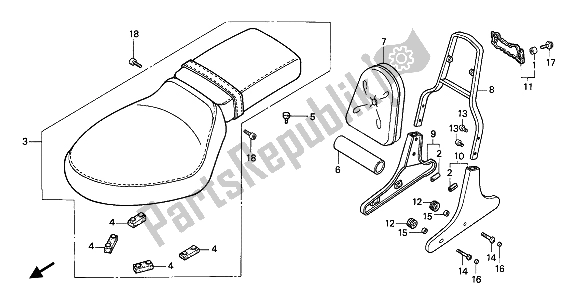 Toutes les pièces pour le Siège du Honda VT 600 CM 1991