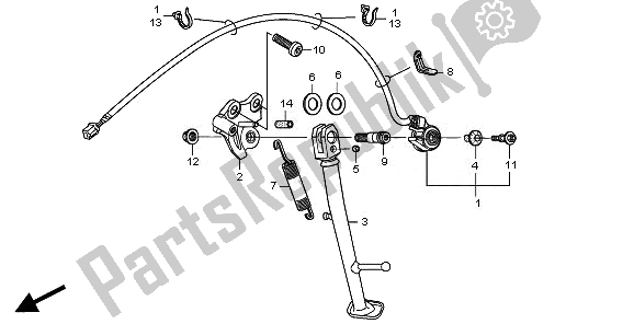 All parts for the Stand of the Honda CBR 600 RA 2011