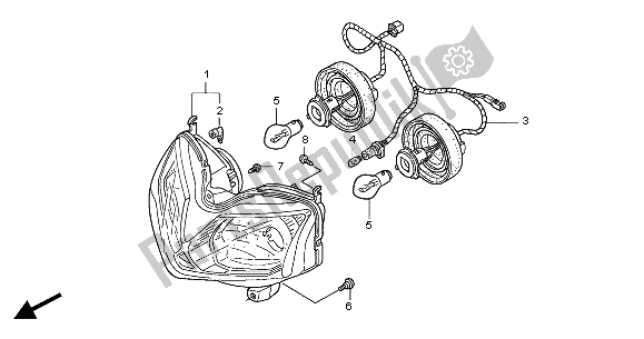 Alle onderdelen voor de Koplamp (eu) van de Honda CBR 125R 2004