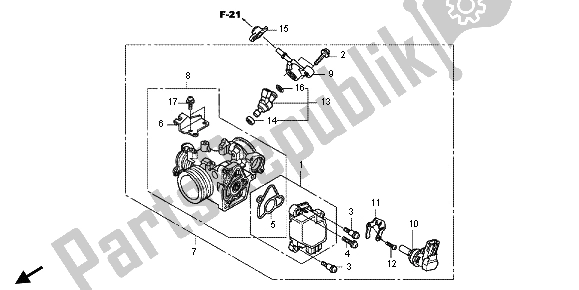 Tutte le parti per il Corpo Farfallato del Honda CBR 125R 2013