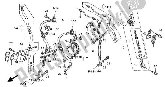 Alle onderdelen voor de Tweede Hoofdcilinder van de Honda CBR 1100 XX 2002