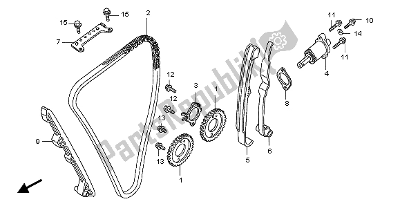 All parts for the Cam Chain & Tensioner of the Honda CB 1300A 2007