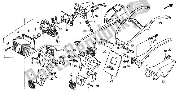 Tutte le parti per il Fanale Posteriore del Honda XR 250R 1989