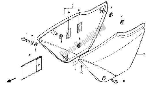 Todas las partes para Cubierta Lateral de Honda XBR 500S 1987