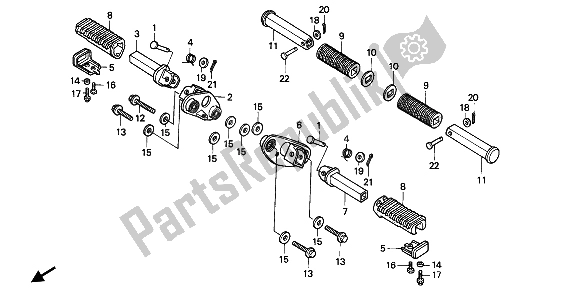 Toutes les pièces pour le étape du Honda VT 600C 1994