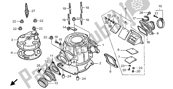 Tutte le parti per il Cilindro E Testata del Honda CR 80R SW 1999