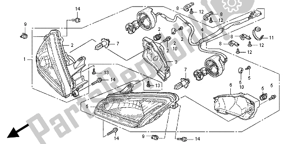 Todas las partes para Faro de Honda TRX 680 FA Fourtrax Rincon 2012