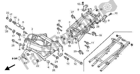 Tutte le parti per il Corpo Del Telaio del Honda CBR 600F 2004