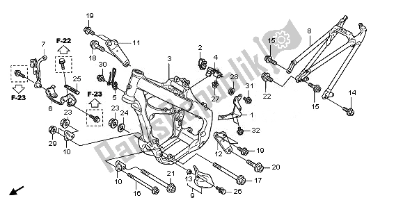 Tutte le parti per il Corpo Del Telaio del Honda CRF 450R 2011