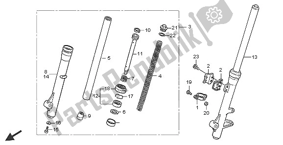 Tutte le parti per il Forcella Anteriore del Honda XR 125L 2005