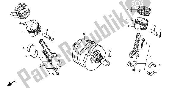 Todas las partes para Cigüeñal Y Pistón de Honda NT 700 VA 2006