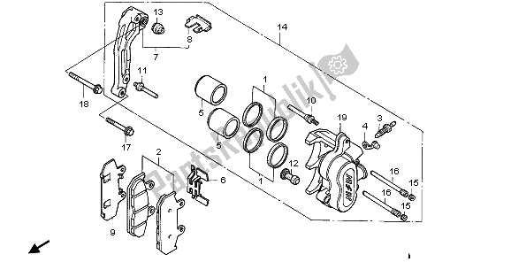 Tutte le parti per il Pinza Freno Anteriore del Honda NX 650 1995