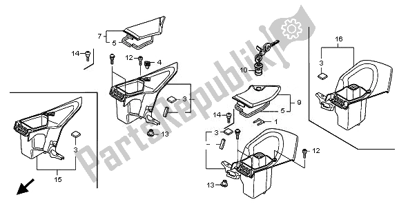 All parts for the Fairing Pocket of the Honda NT 700 VA 2010