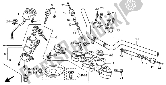 All parts for the Handle Pipe & Top Bridge of the Honda CBF 600N 2008