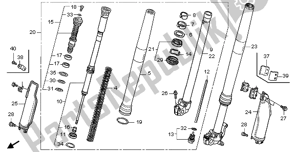 All parts for the Front Fork of the Honda CRF 250X 2006