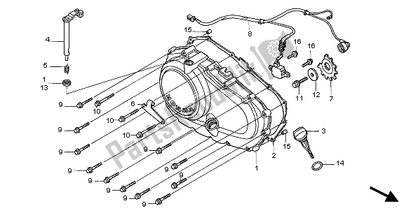 Tutte le parti per il Coperchio Carter Destro del Honda CB 500S 2002