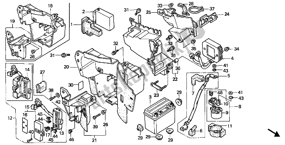 All parts for the Battery of the Honda VT 600C 1988