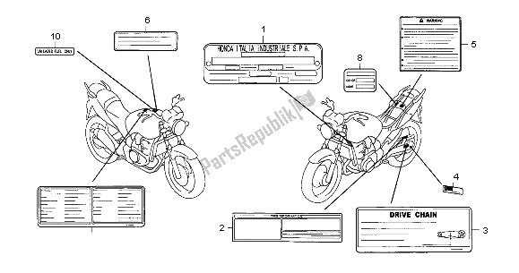 Tutte le parti per il Etichetta Di Avvertenza del Honda CBF 500 2007