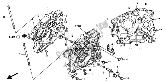 Todas las partes para Caja Del Cigüeñal de Honda CRF 125F SW 2014