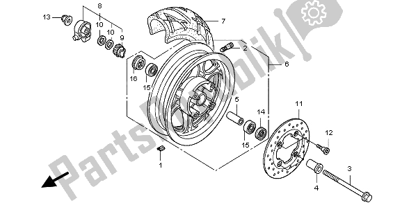 Todas las partes para Rueda Delantera de Honda PES 150R 2009